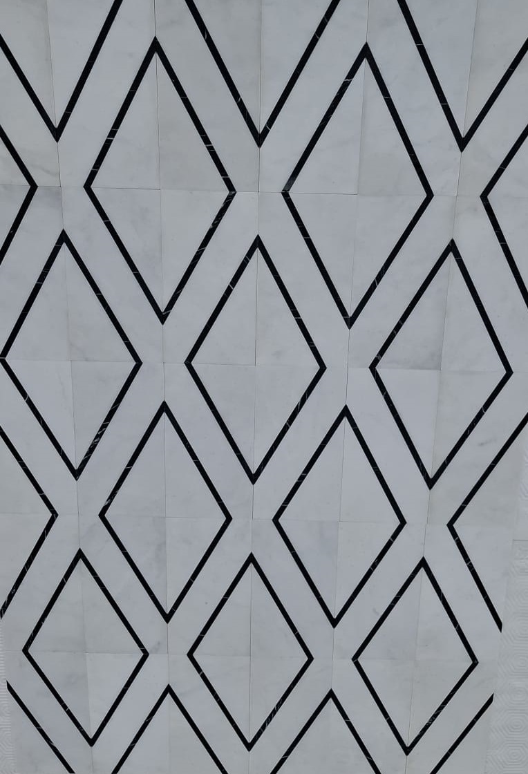 ROYAL DIAMOND - MATCHED TILES IN PURE WHITE