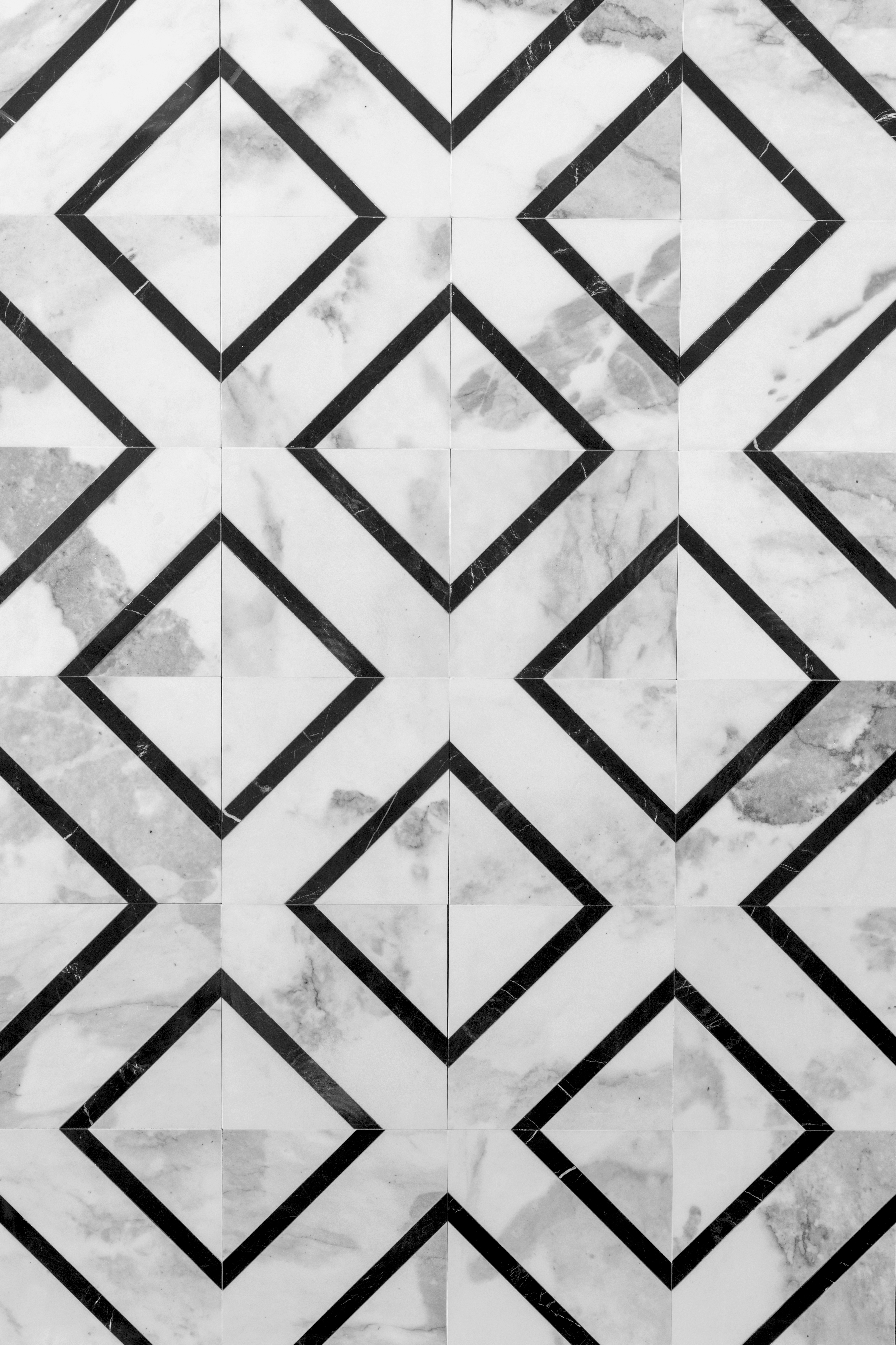 ROYAL  DIAMOND -  MATCHED  TILES  IN  WHITE & GREY , 18”x18”x3/8” SET