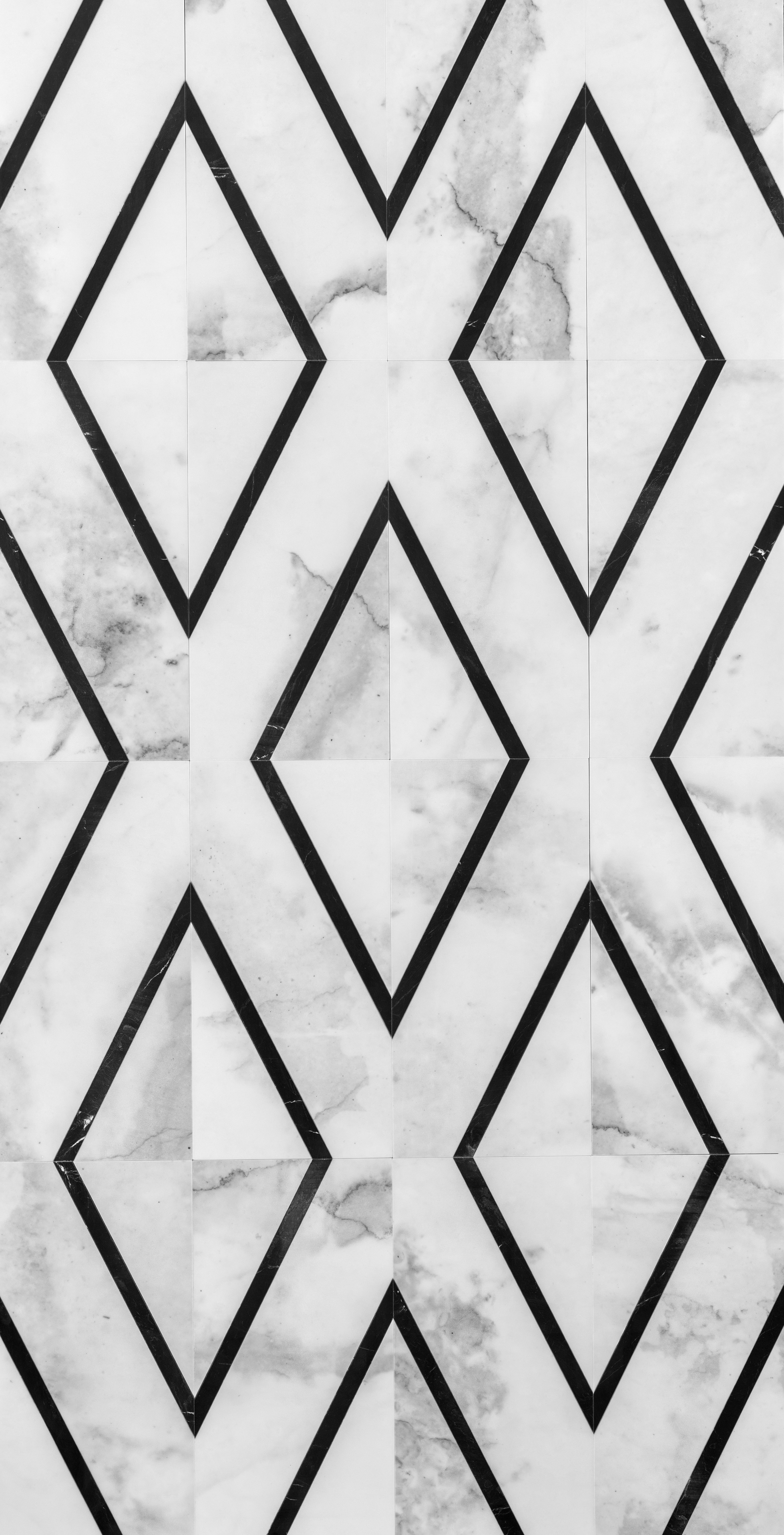 ROYAL  DIAMOND -  MATCHED  TILES  IN  WHITE & GREY , 36”x18”x3/8” SET