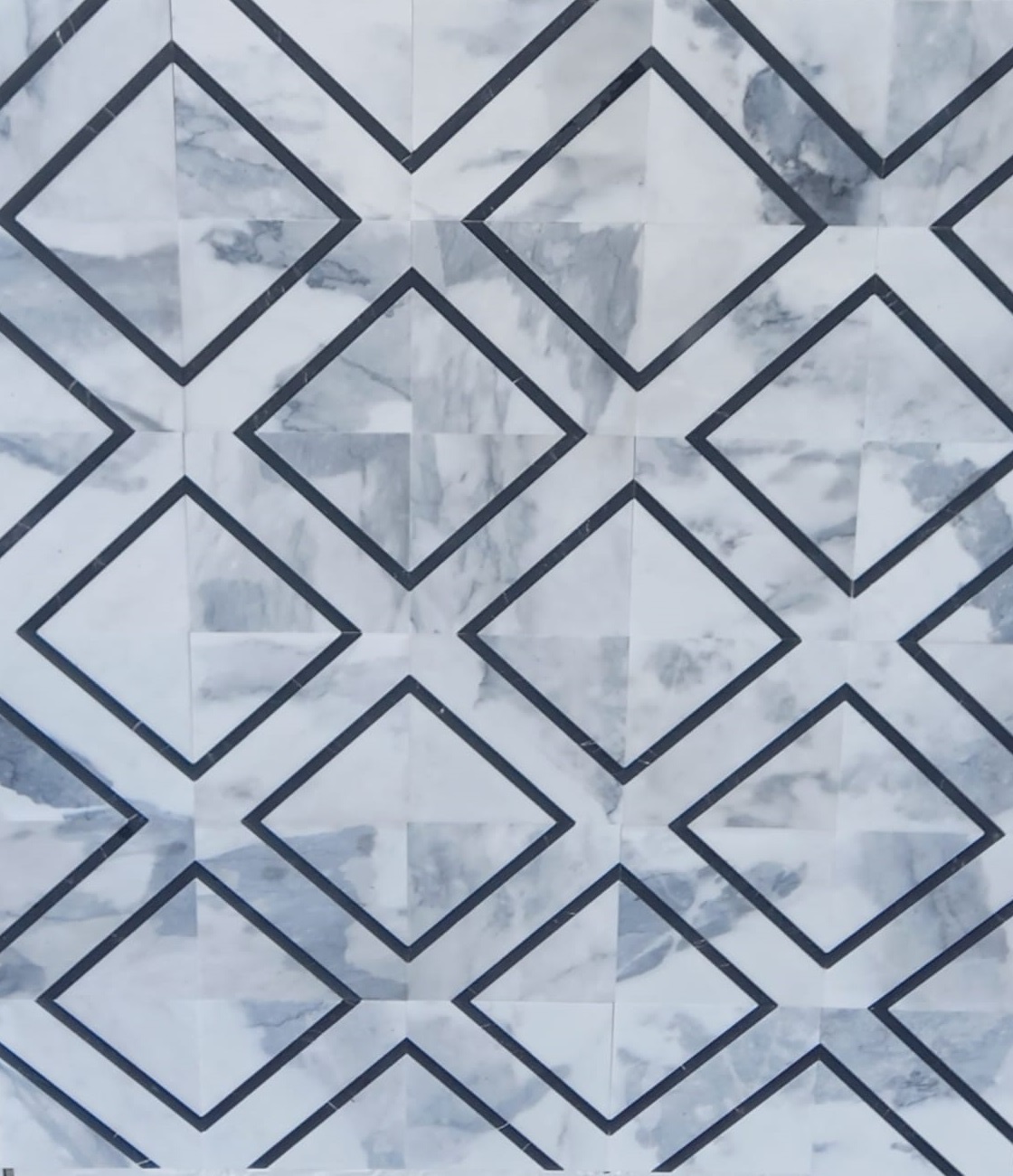 ROYAL DIAMOND -  MATCHED TILES IN WHITE & GREY